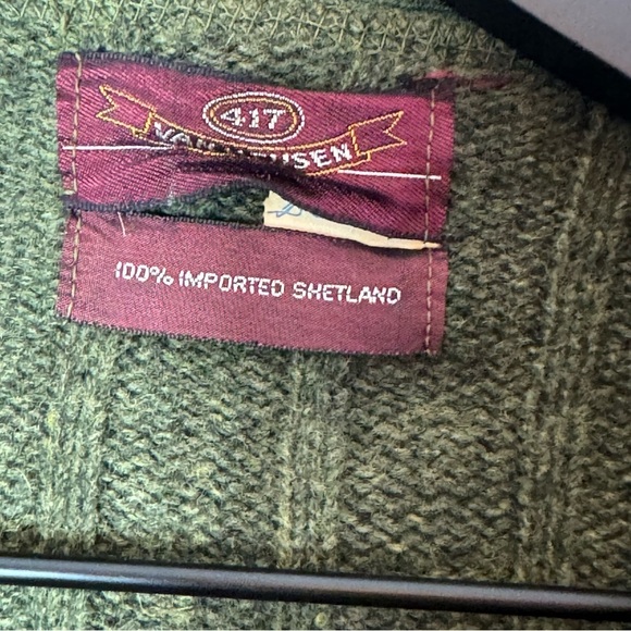 Vintage 1960s Van Heusen 100% Imported Shetland Wool Cardigan Green Size Medium - Picture 9 of 12